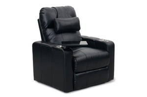 HT Design Easthampton Home Theater Seating Recliner with Tray Table and Optional Pillow