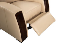 Load image into Gallery viewer, HT DESIGN LINCOLNSHIRE HOME THEATER SEATING WITH MAHOGANY WOOD POP OUT CUPHOLDERS IN BONE