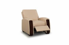 Load image into Gallery viewer, HT DESIGN LINCOLNSHIRE HOME THEATER SEATING WITH MAHOGANY WOOD POP OUT CUPHOLDERS IN BONE