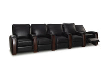 Load image into Gallery viewer, HT DESIGN LINCOLNSHIRE HOME THEATER SEATING WITH MAHOGANY WOOD POP OUT CUPHOLDERS IN BLACK