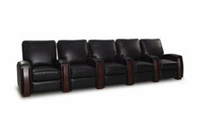 Load image into Gallery viewer, HT DESIGN LINCOLNSHIRE HOME THEATER SEATING WITH MAHOGANY WOOD POP OUT CUPHOLDERS IN BLACK
