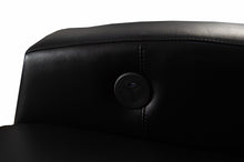 Load image into Gallery viewer, HT DESIGN LINCOLNSHIRE HOME THEATER SEATING WITH MAHOGANY WOOD POP OUT CUPHOLDERS IN BLACK