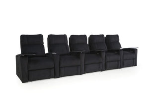 HT Design Addison Home Theater Seating Row of 5 & Tray Tables