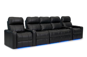 ht design pembroke home theater seating with power headrest row of 5 with sofa