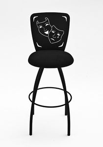 home theater swivel comedy tragedy bar stool