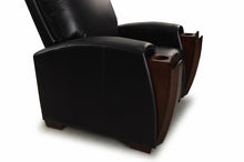 Load image into Gallery viewer, HT DESIGN LINCOLNSHIRE HOME THEATER SEATING WITH MAHOGANY WOOD POP OUT CUPHOLDERS IN BLACK
